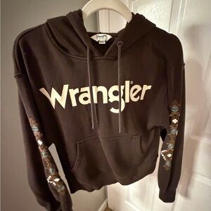 Size Small Wrangler Retro Brown Hoodie With Aztec Print